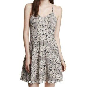 Express Women's Grey and Black Dress Halter, Snakeskin Print Size 10